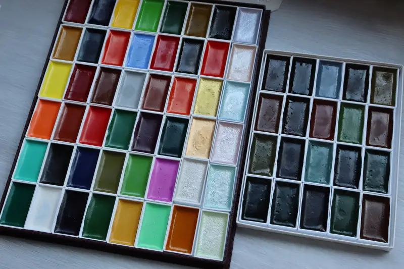 동양화물감,길상,안채,고체물감,채미먹,수채화,물감