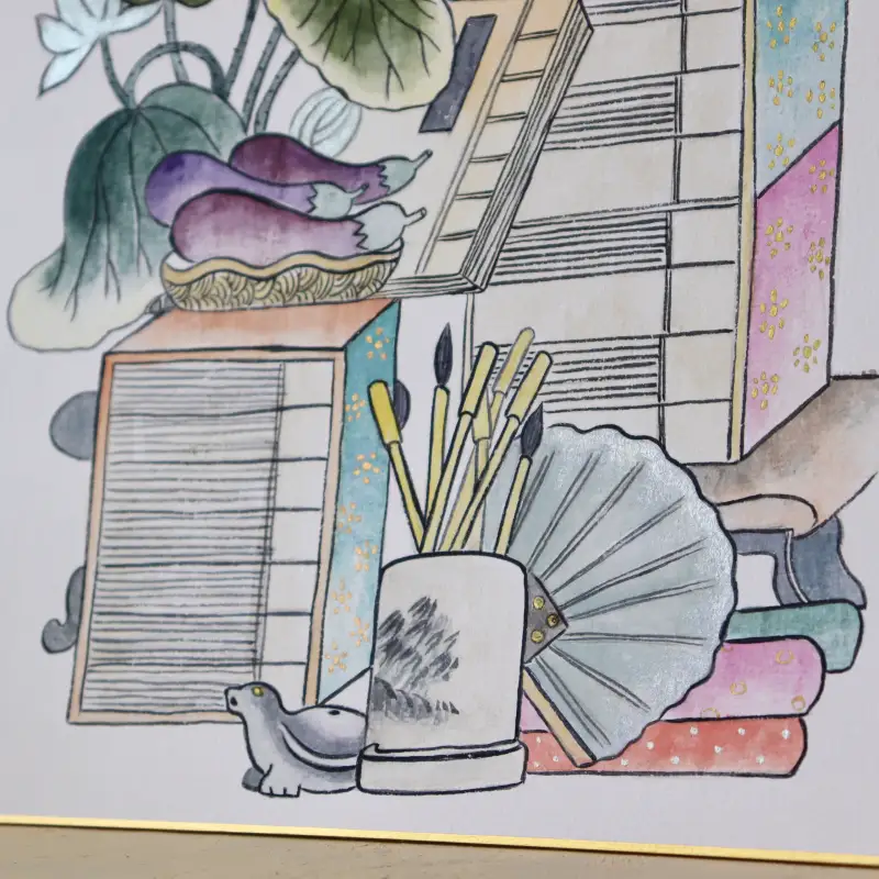 동양화물감,길상,두방지,안채,채미먹,판넬,고체물감