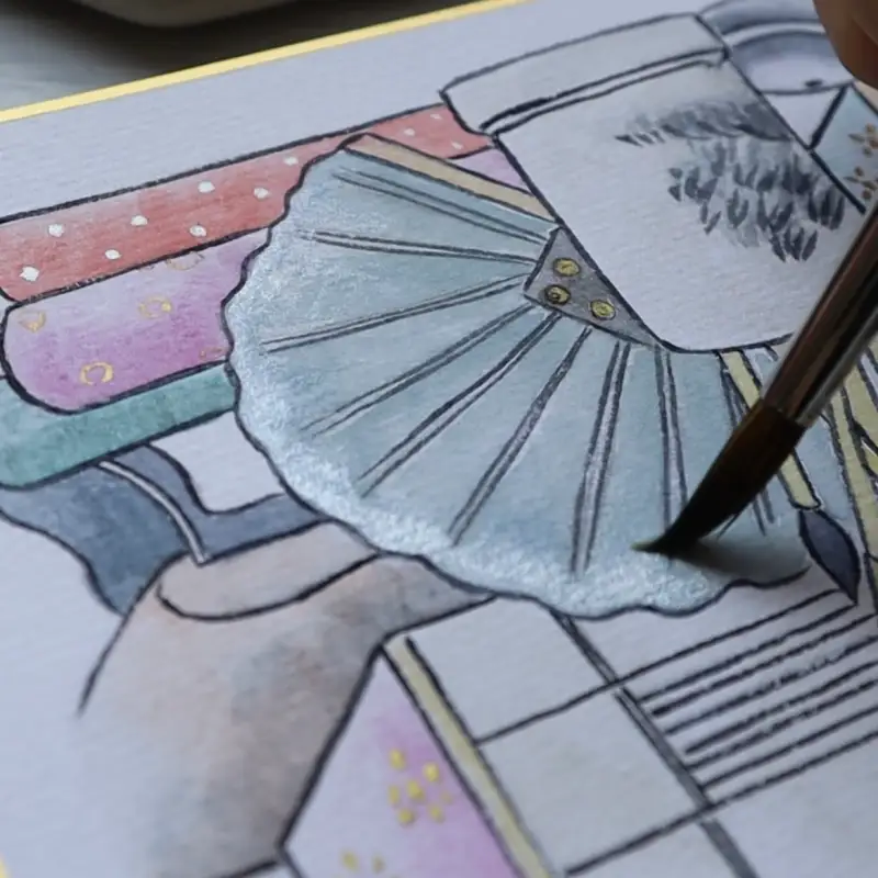 동양화,길상,안채,채미먹,고체물감,동양화물감,두방지,시키시,서화판,판넬,수채물감,펄,물감