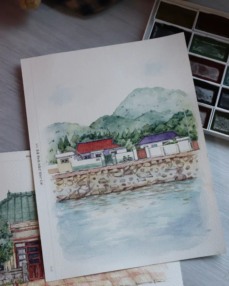 채미먹,길상,안채,고체물감,동양화물감,수채화물감