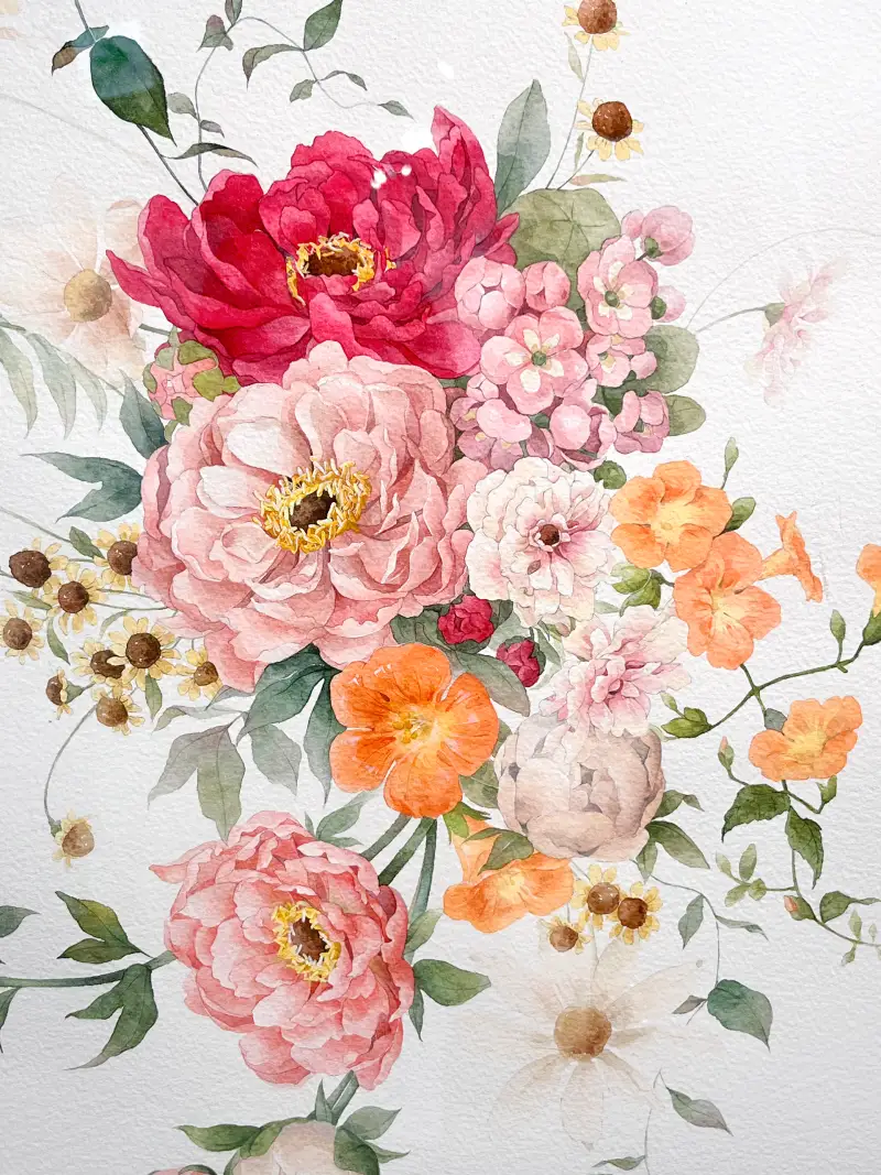 꽃일러스트,꽃그림,꽃수채화