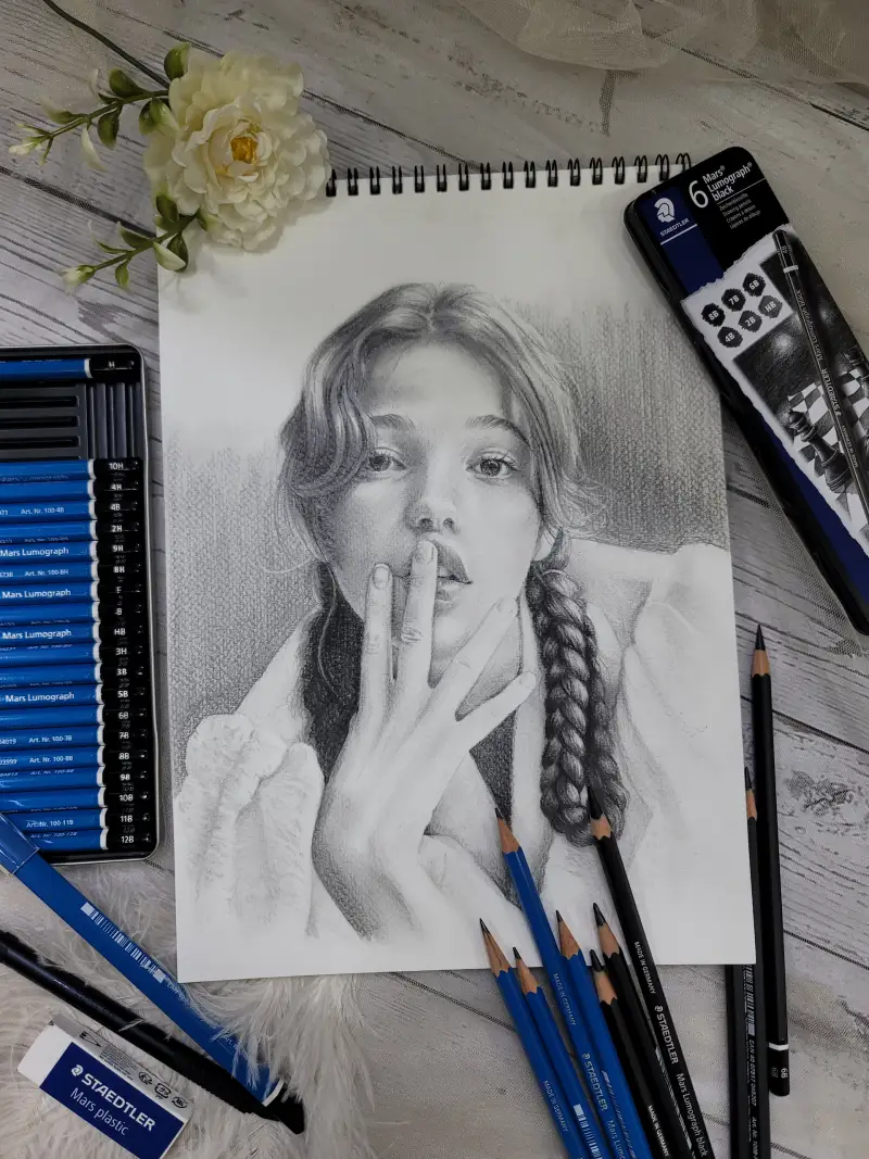 스테들러미술연필,인물드로잉,소묘