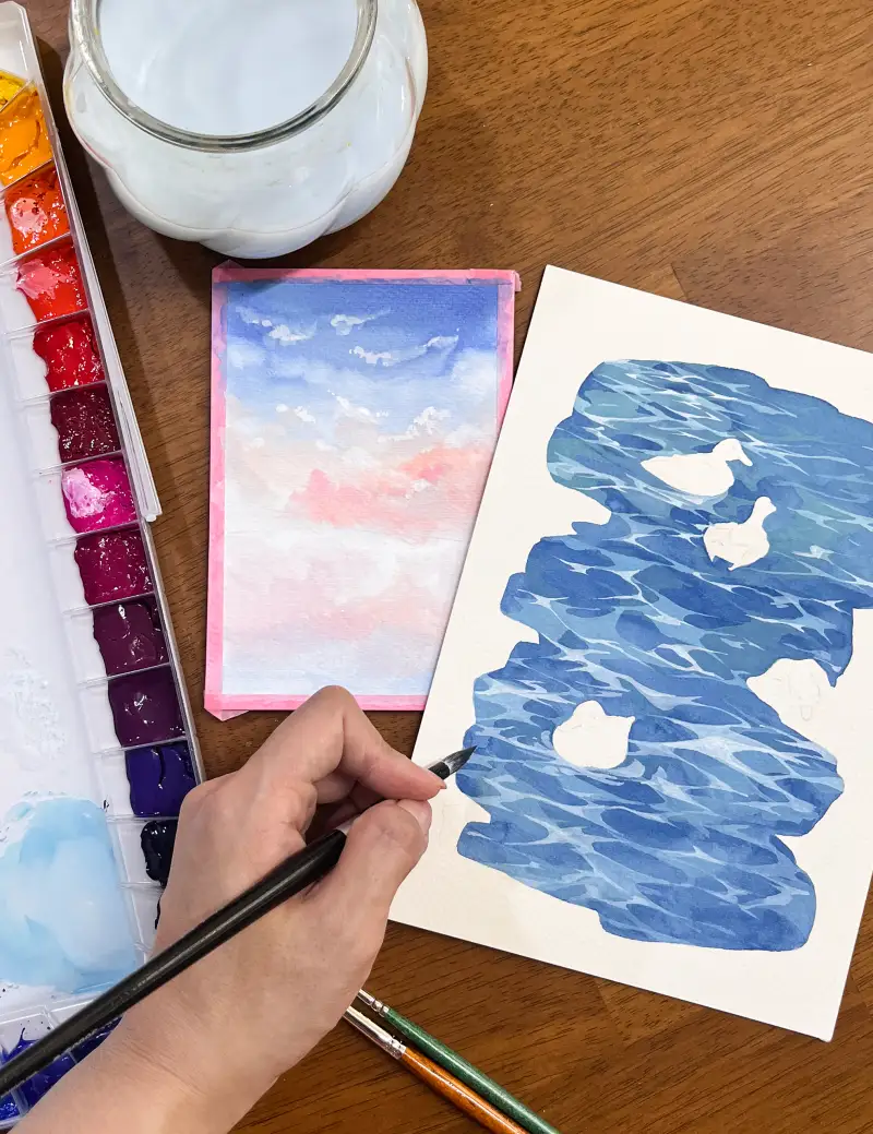 윤꽃,미젤로,미젤로과슈,과슈물감,미젤로화이트,미젤로미션,수채화,과슈