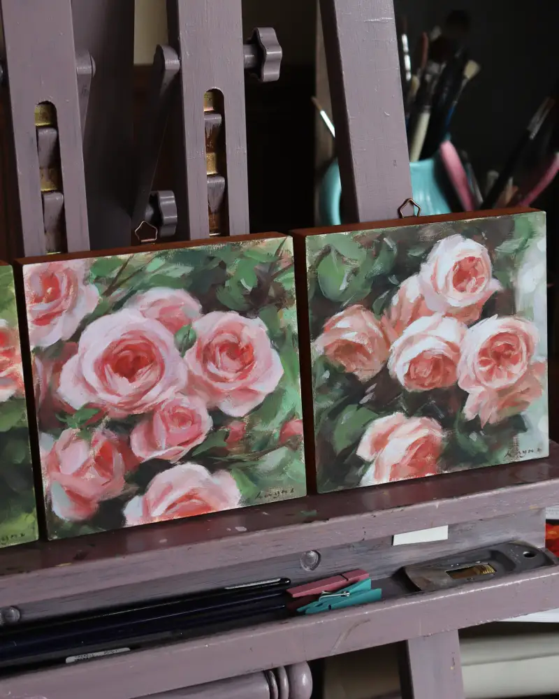 유화붓,유화,윈저앤뉴튼,윈튼,모나크,긴평모붓,납작붓,붓추천,장미