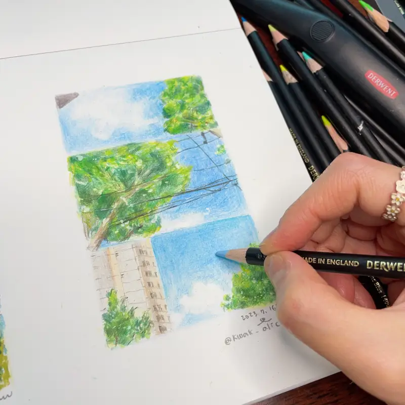 새미,크로마플로우색연필,더웬트