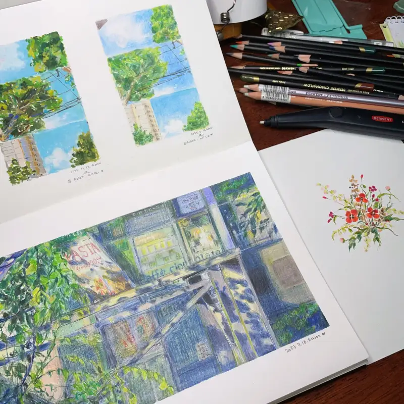 새미,더웬트,크로마플로우색연필