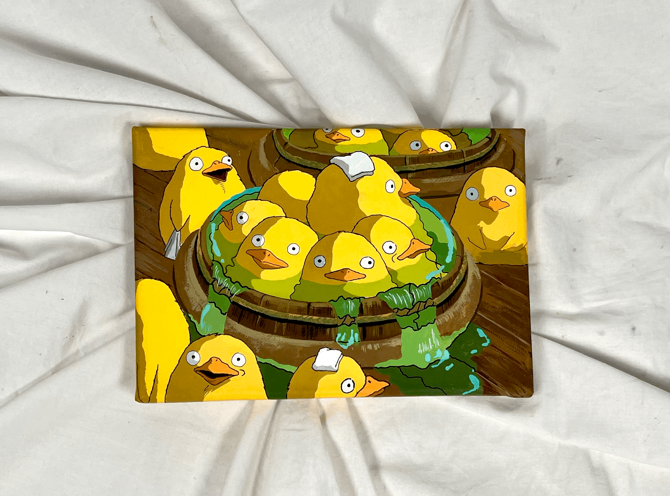 금우가왁구면천캔버스,니카아크릴과슈,파버카스텔핏아티스트펜