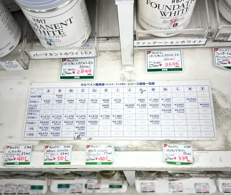 홀베인,홀베인아티스트유화물감,세카이도,일본화방