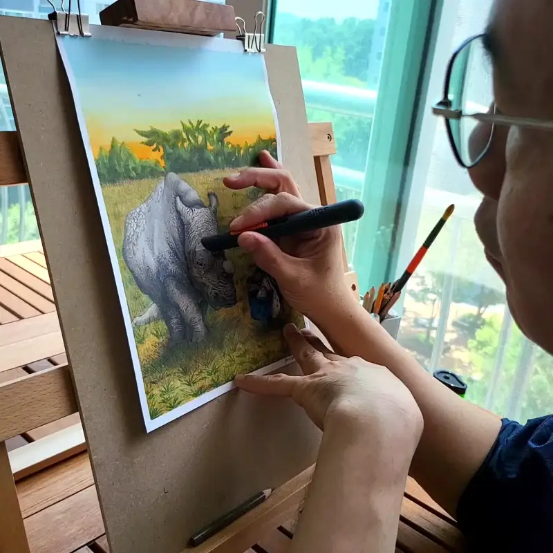 협찬,화방넷,화방넷체험단,AnB테이블이젤,이젤,테이블이젤,미술작업실,나무이젤