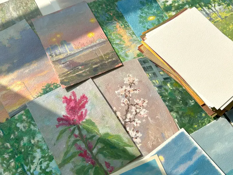 아르쉬,유화지,엽서패드,유화종이,캔손