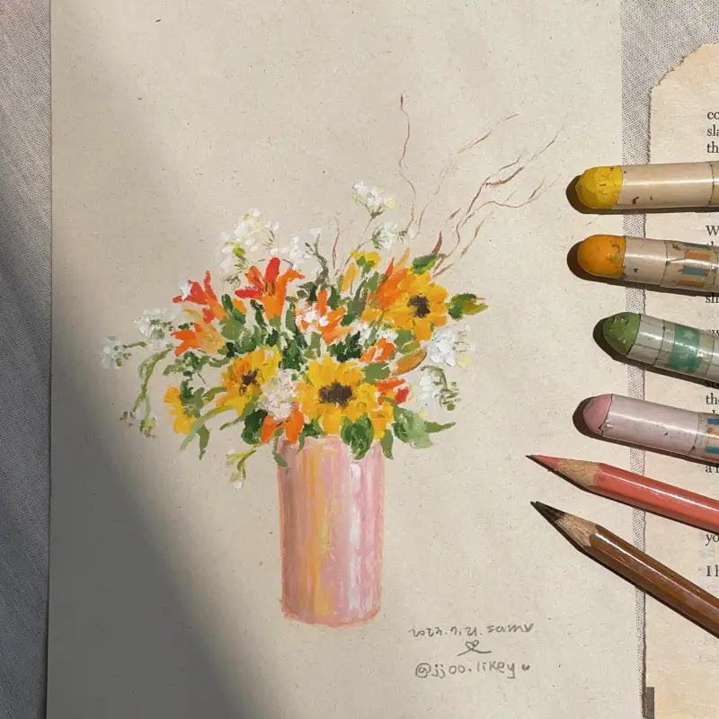 새미,화원오일파스텔