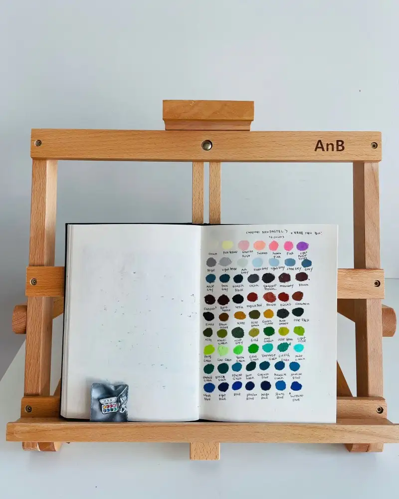 화방넷체험단,AnB,테이블,이젤,원목이젤,나무이젤,새벽우주,아크릴화,스케치북