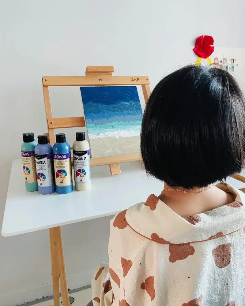 화방넷체험단,AnB,테이블,이젤,원목이젤,새벽우주,아크릴화,바다그림