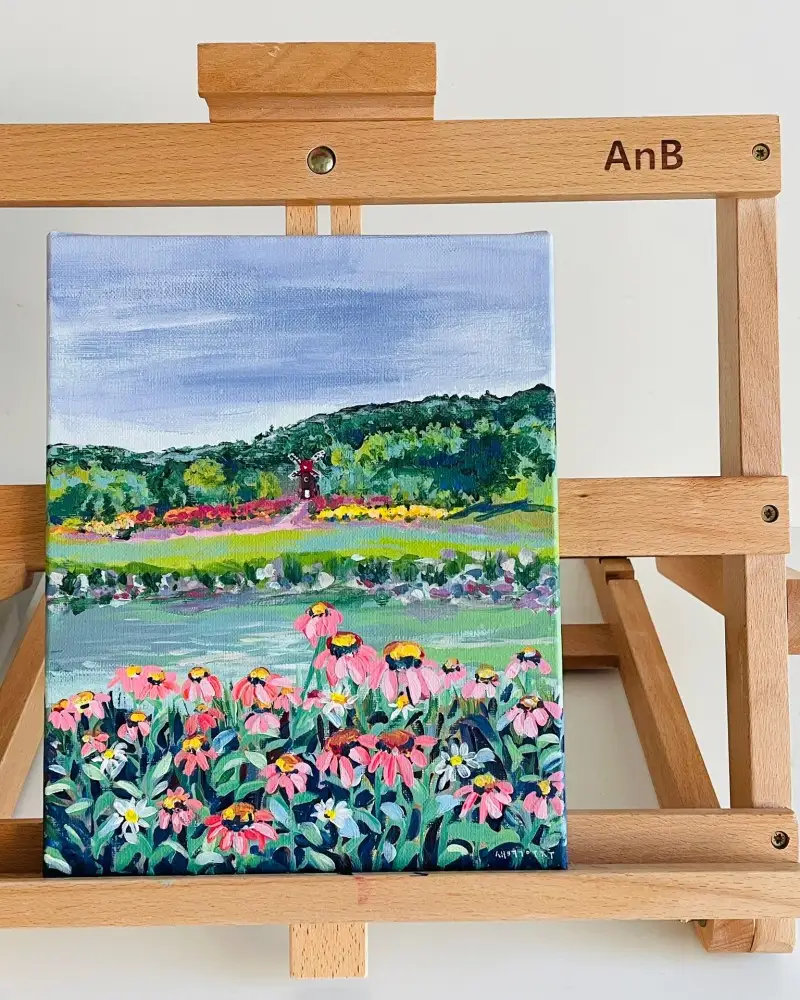 화방넷체험단,AnB,테이블,이젤,나무이젤,아크릴화,새벽우주