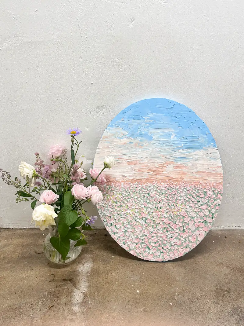 백드롭,백드롭페인팅,나이프화,나이프페인팅,겔미디움,풍경일러스트,풍경화,윤꽃,일러스트