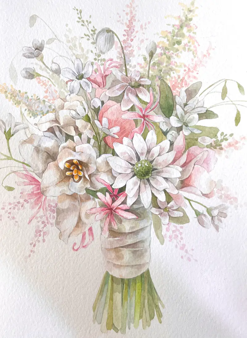 수채화일러스트,수채화,꽃그림,꽃일러스트,테이블이젤,이젤,화방넷페인터즈