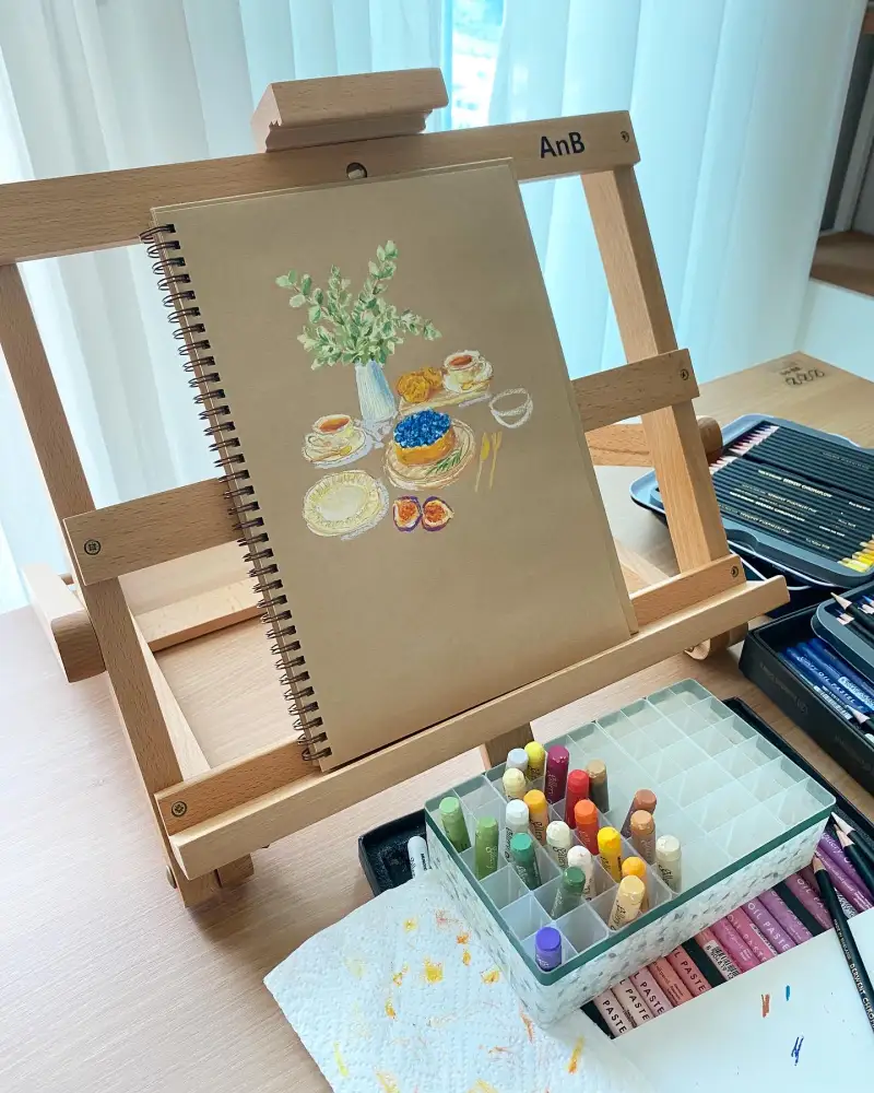 화방넷체험단,AnB테이블이젤,이젤,테이블이젤,미술작업실,나무이젤