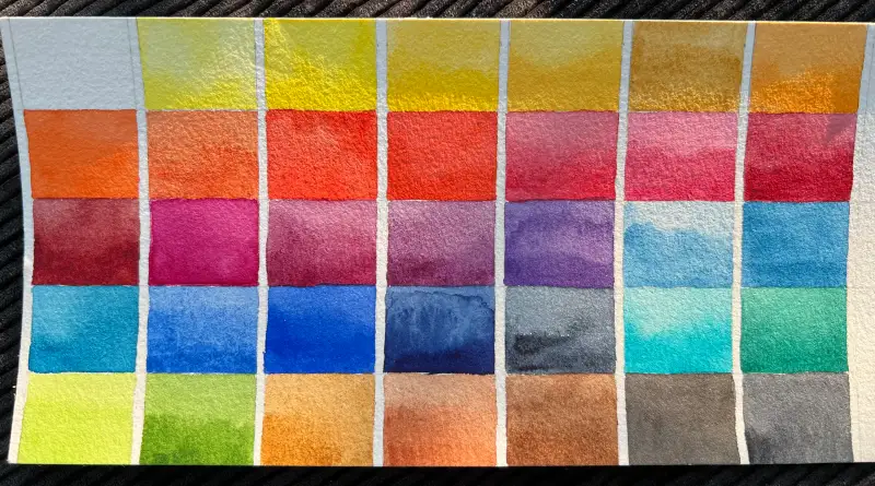 화이트나이츠고체물감,발색표