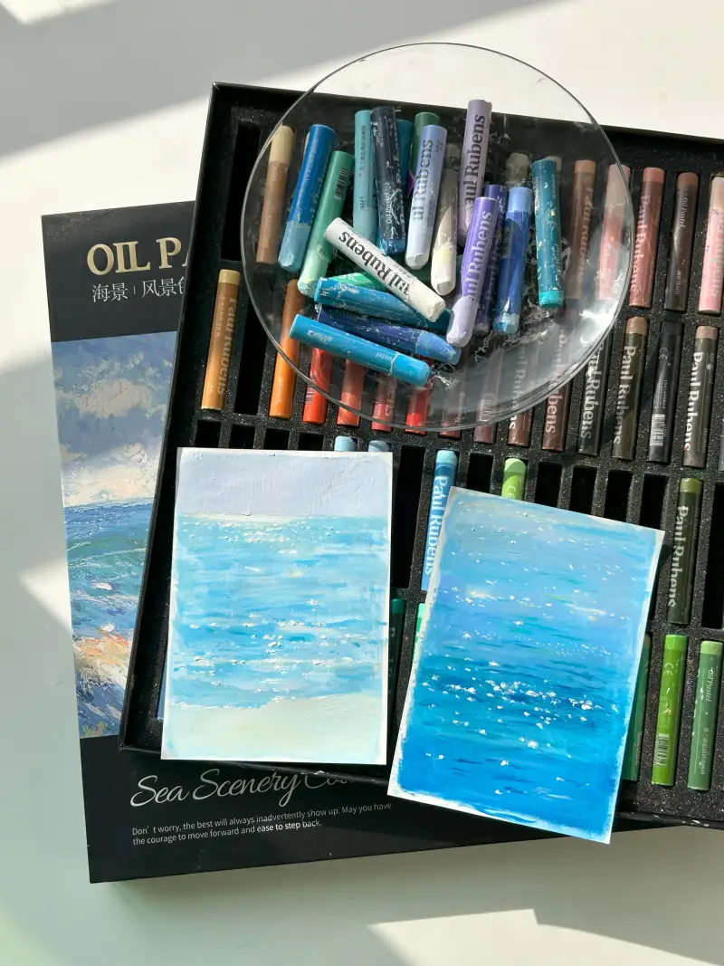 폴루벤스,바다,오일파스텔