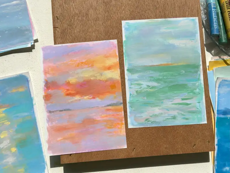 오일파스텔바다