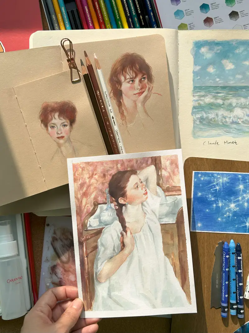 크리에이티브박스,까렌다쉬,수성크레용,수성색연필,과슈,수채과슈