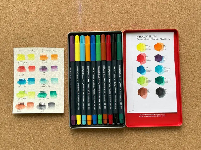 피브라로브러쉬,까렌다쉬,수성펜,크리에이티브박스