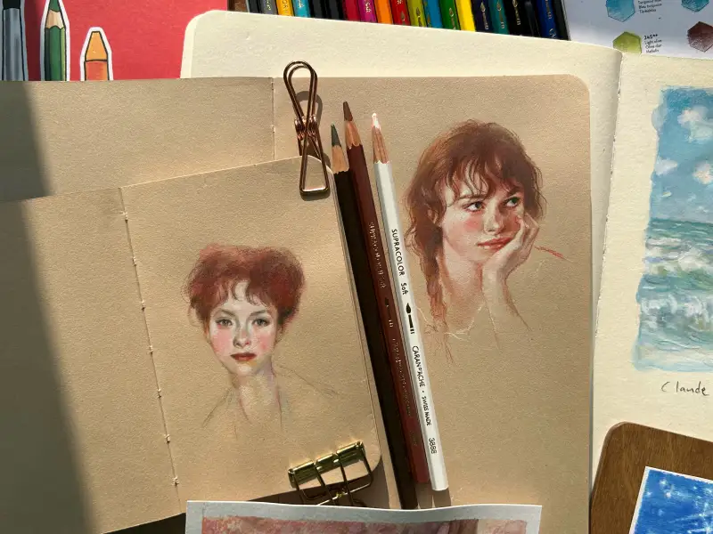 까렌다쉬,크리에이티브,수성색연필,슈프라,수채색연필,워터브러쉬