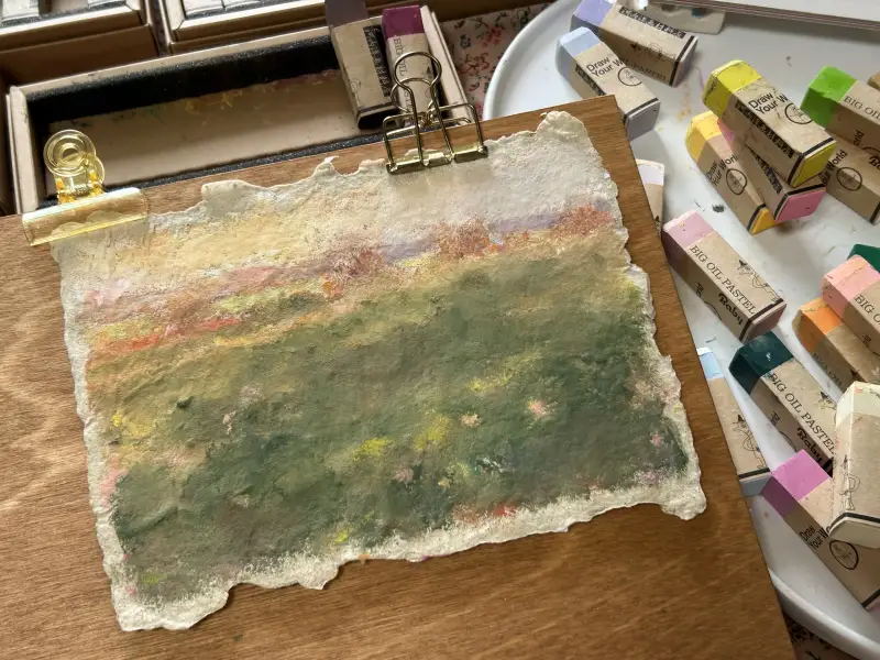 카와치,오일파스텔