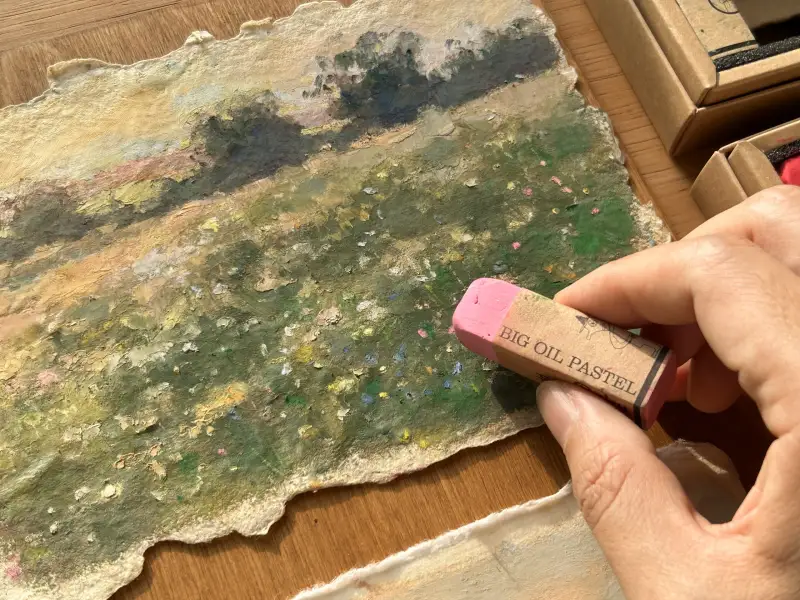 카와치,오일파스텔