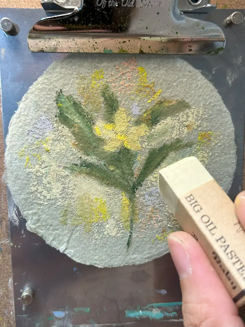 카와치,오일파스텔