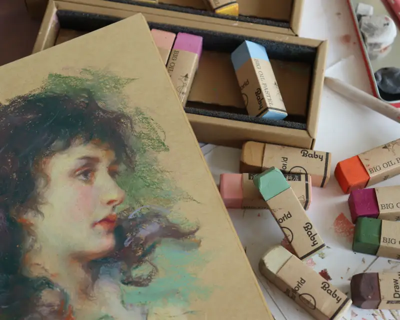 오일파스텔,카와치,빅오일파스텔베이비,하네뮬레,크래프트지,스케치북