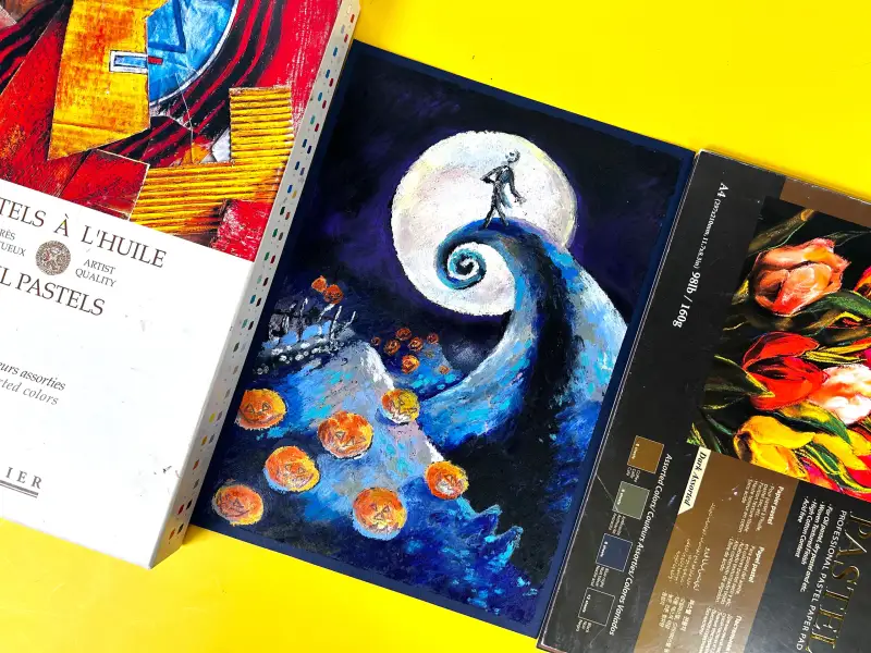 크리스마스악몽,시넬리에,시넬리에오일파스텔,문교파스텔지