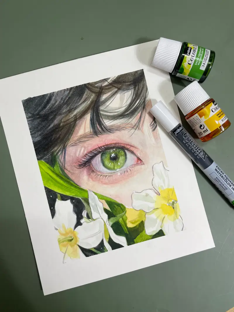 뻬베오,뻬베오수채잉크,수채잉크,수채일러스트,잉크드로잉