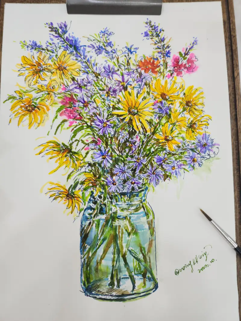 화방넷체험닷,뻬베오,뻬베오수채잉크,수채잉크,수채일러스트,잉크드로잉,rainykkong