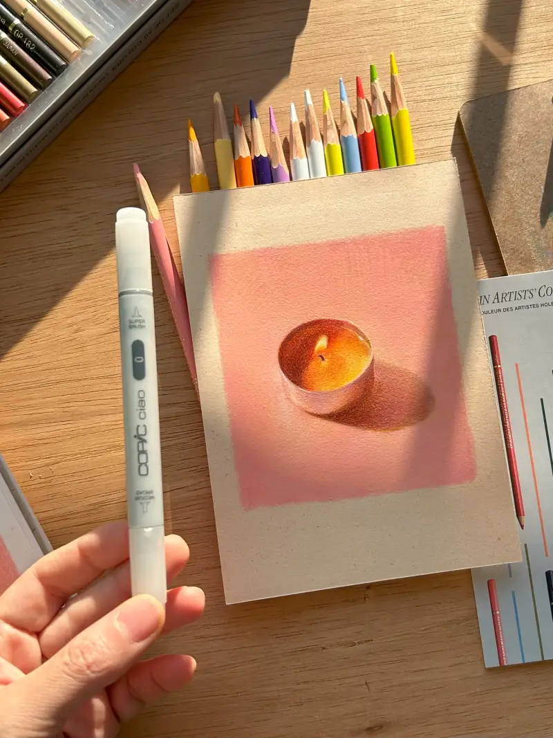 홀베인유성색연필,투명마카,블렌더마카