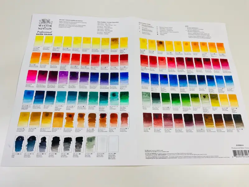 컬러차트,수채화물감