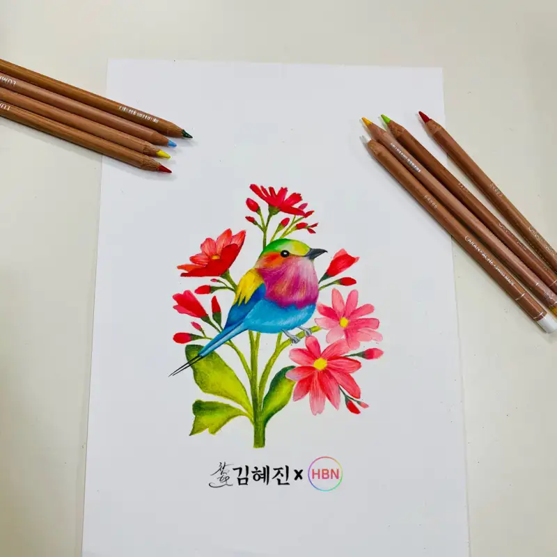 까렌다쉬,유성색연필,일러스트