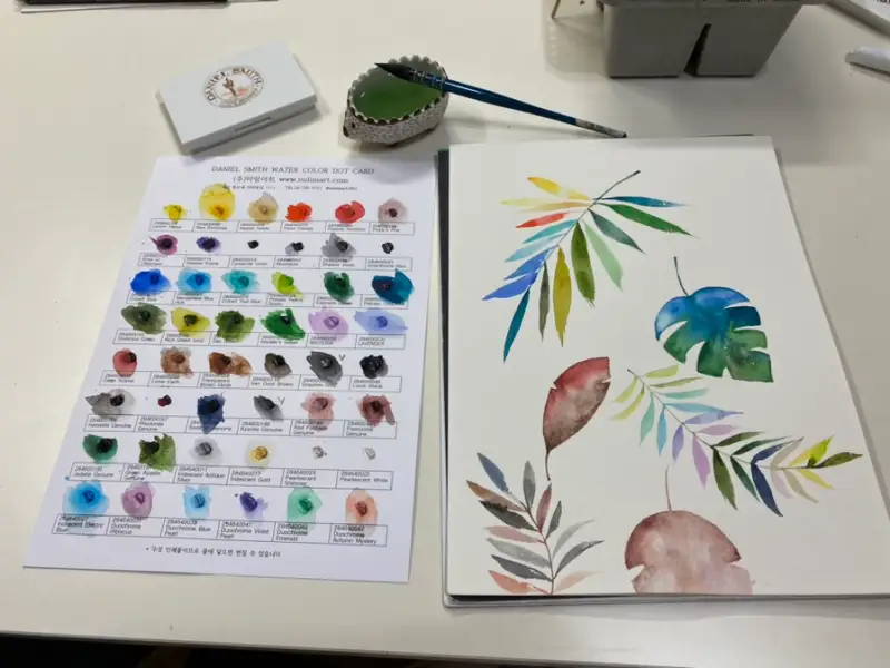 컬러차트,수채화물감