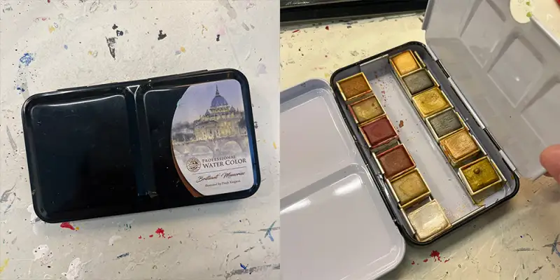 문교고체물감,메탈릭톤,하프팬