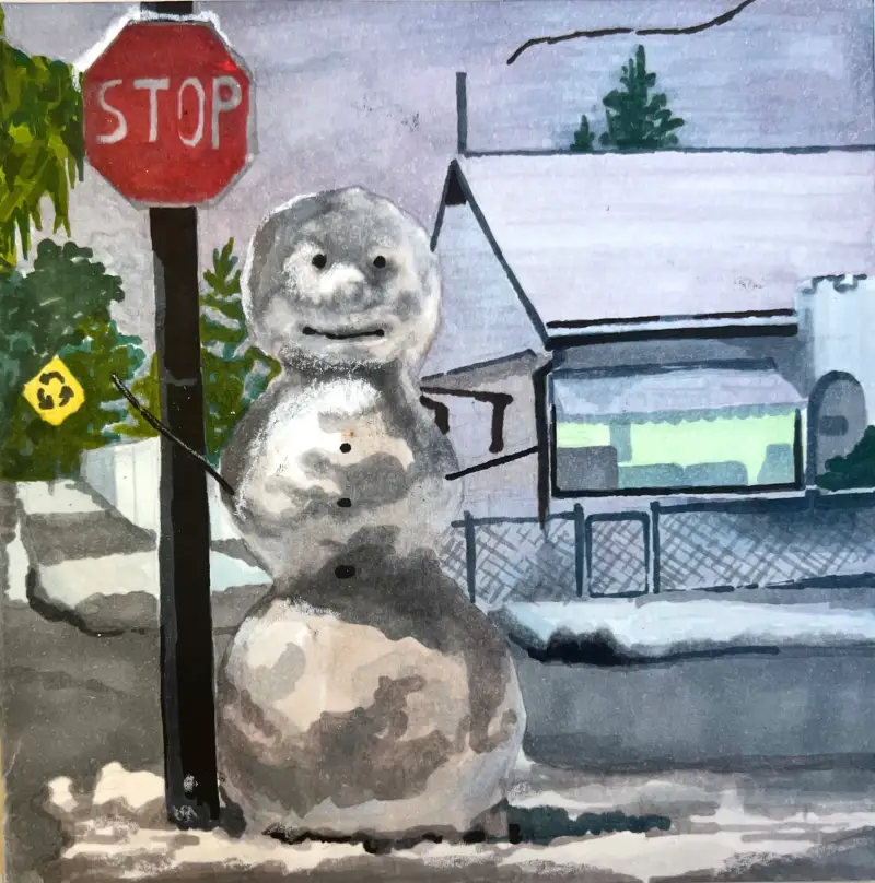 프리즈마유성색연필화이트,오후후호놀롤루브러쉬마카,눈사람,드로잉