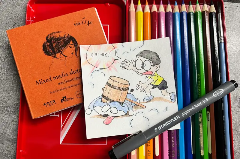 파버카스텔,SMLT,스테들러피그먼트라이너,수채색연필,아쿠아렐색연필,믹스미디어스케치북,파버카스텔수채색연필,파버카스텔붓,수채화종이,SMLT미니앨범