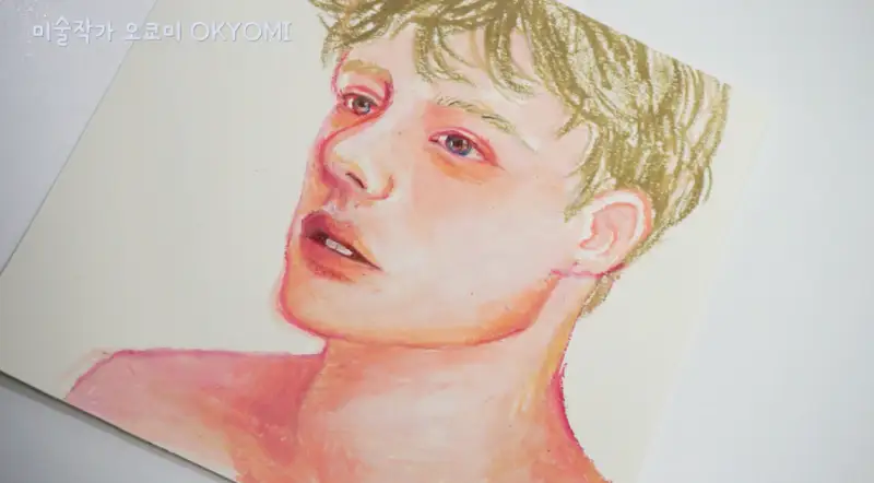 오일파스텔,인물화,리전스케치북