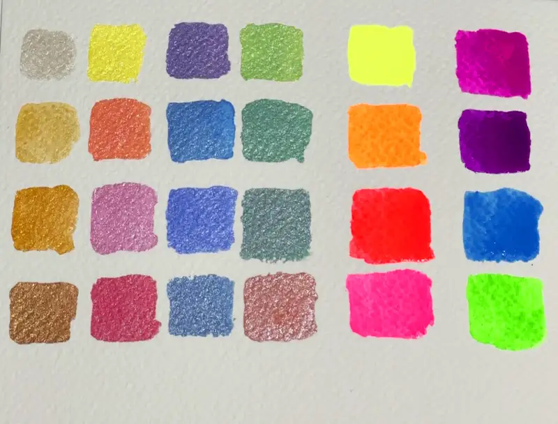 사쿠라코이워터칼라발색,코이펄색상발색,펄메탈형광발색,코이워터칼라CAC24색,수채펄,펄,형광색