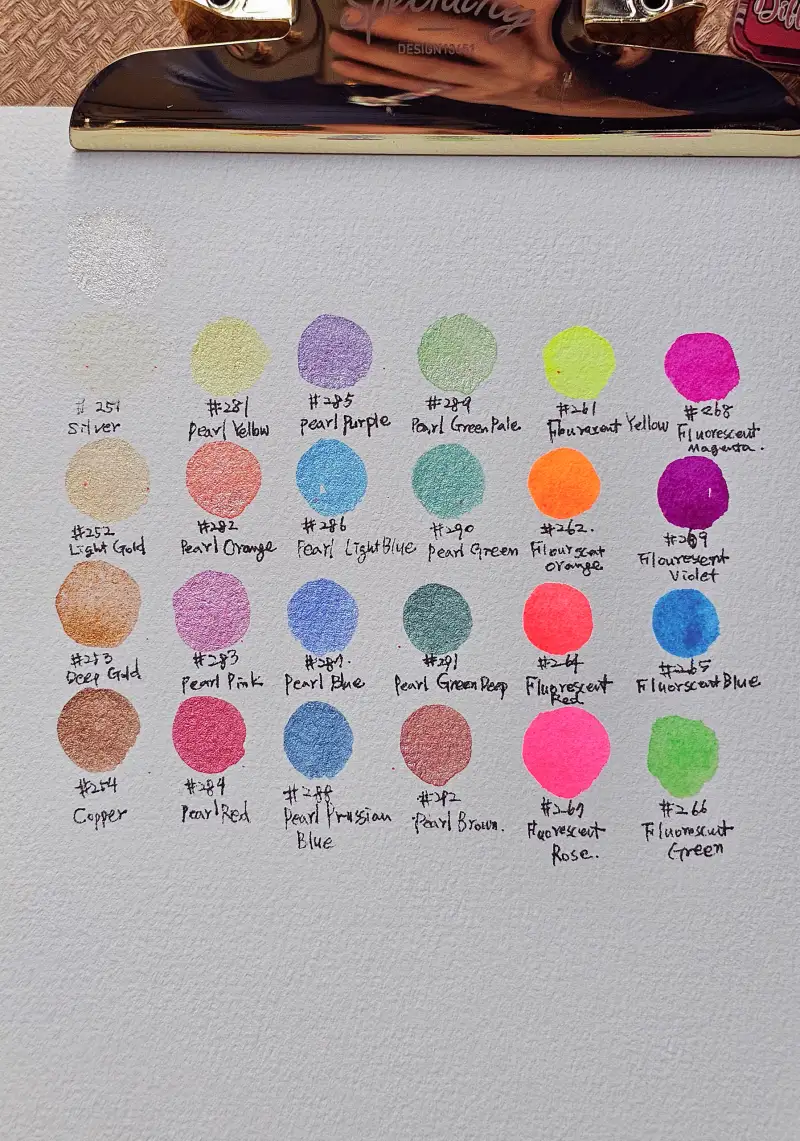 봄빛,메탈,형광,cac,사쿠라코이워터칼라,수채물감,watercolor