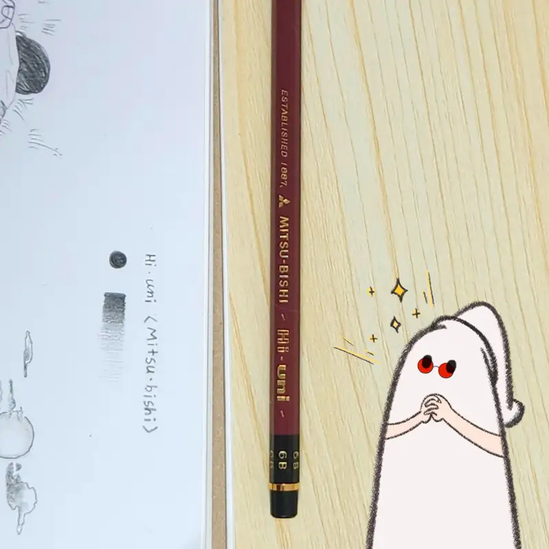 미쓰비시,하이유니,전문가용,6B,미술연필,낱자루