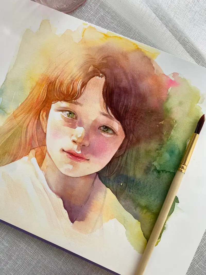 수채화,파브리아노,수채종이,루벤스붓,루벤스수채붓,수채인물화