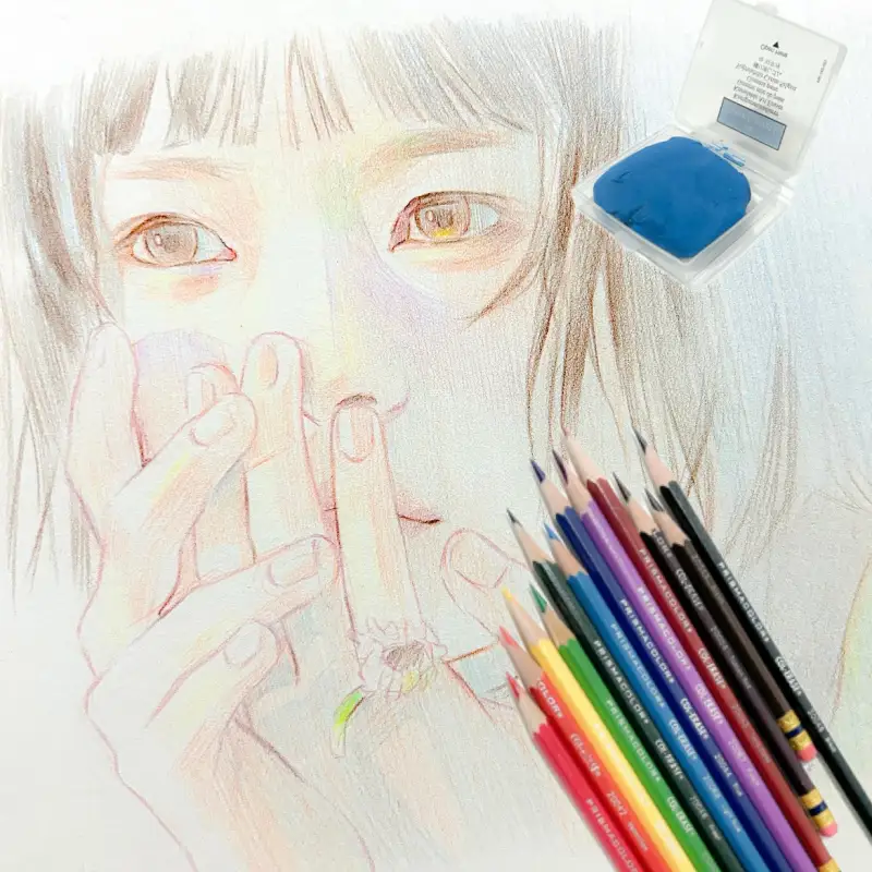 프리즈마,애니메이션색연필,파버카스텔,떡지우개