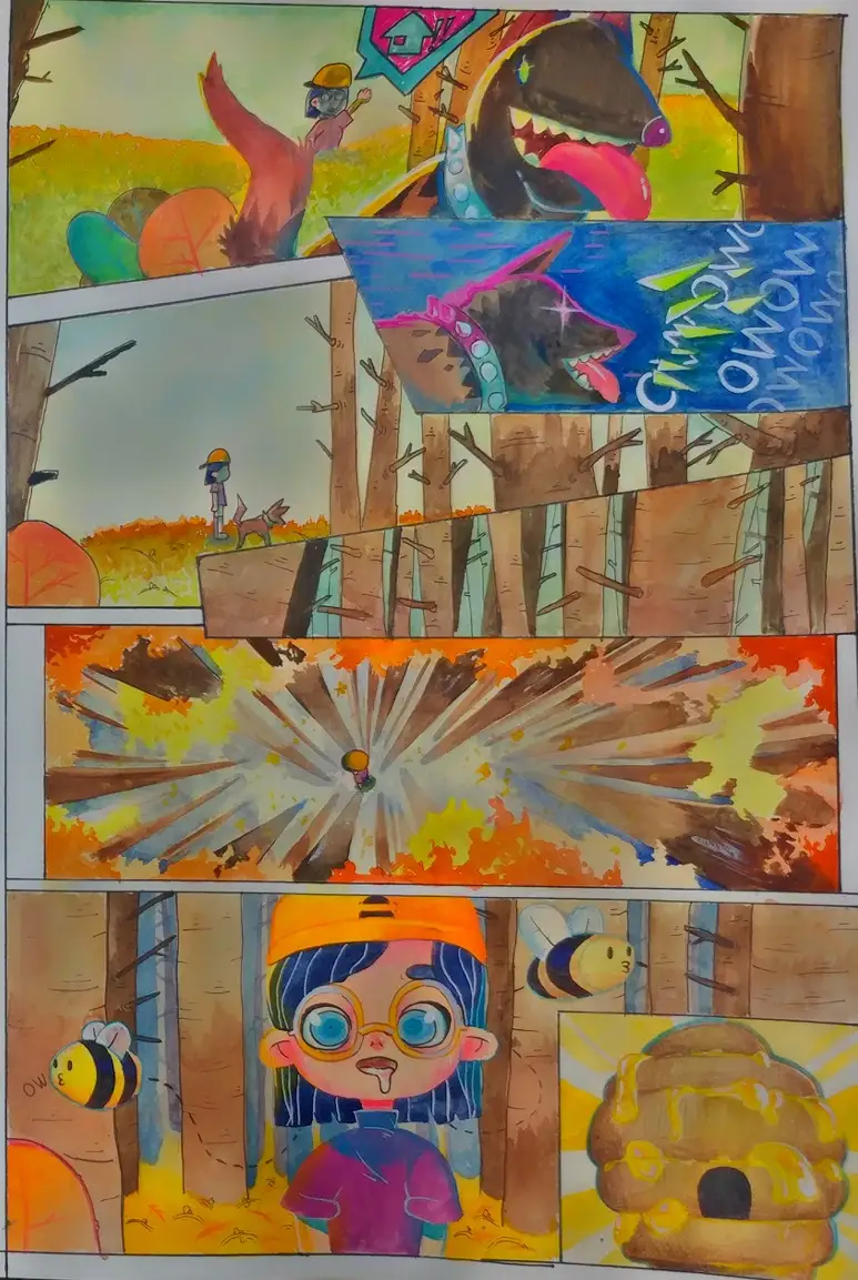 카툰,색연필,수채화