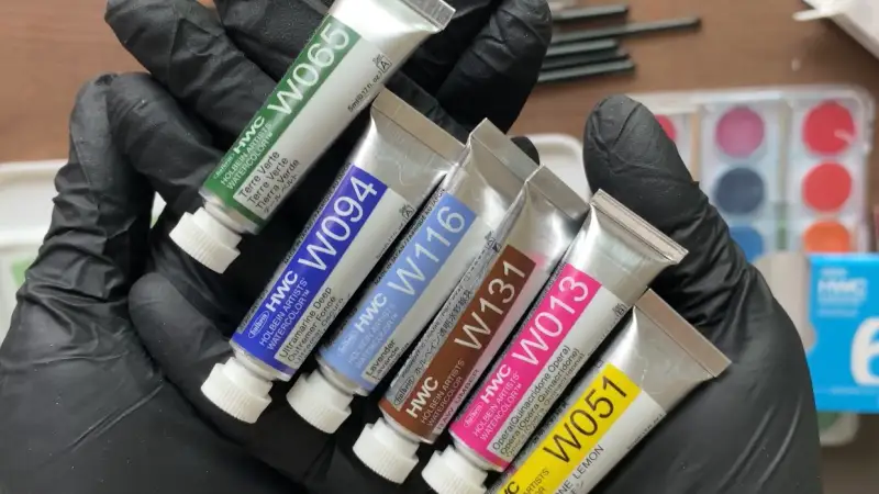 홀베인,수채물감,6색