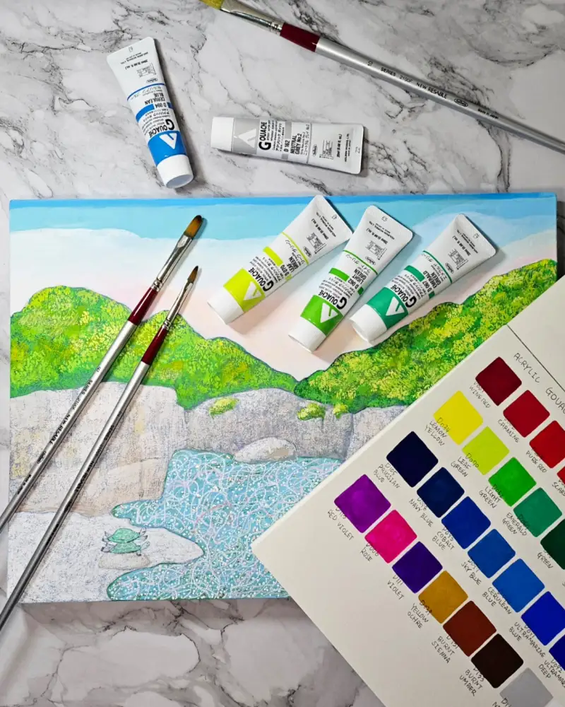 홀베인,아크릴과슈,과슈,홀베인아크릴과슈,홀베인브러쉬,뉴리세이블,홀베인과슈